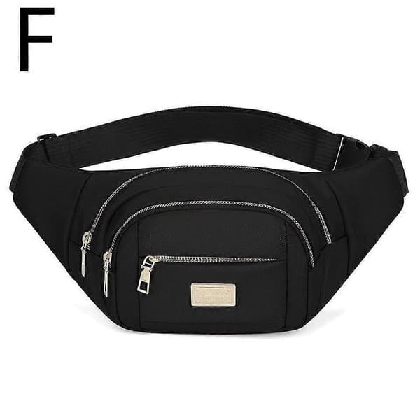 Midjeväskor för Kvinnor Män Midja Crossbody Väska Mode Resväska Black