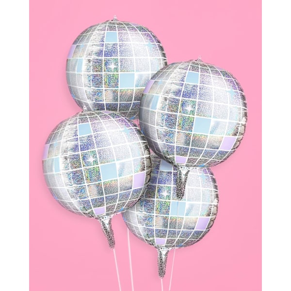 Discokula-ballonger i folie - 4 st, 22\" Disco-dekorationer för möhippa, Groovy födelsedagsfesttillbehör, 70-tals babyshower