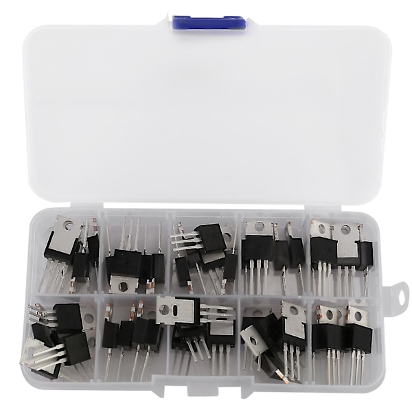 50 stk 10 typer Irf-serie MOSFET-transistorer sortimentssæt, inklusive Irfz44/510/520/530/540/640/74 Black
