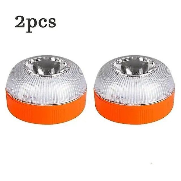 Nyeste Bærbare Nødlys V16 Homologeret Bil Nødblink Orange/Blå/Rød Magnetisk Induktions Stroboskoplys orange 2pcs