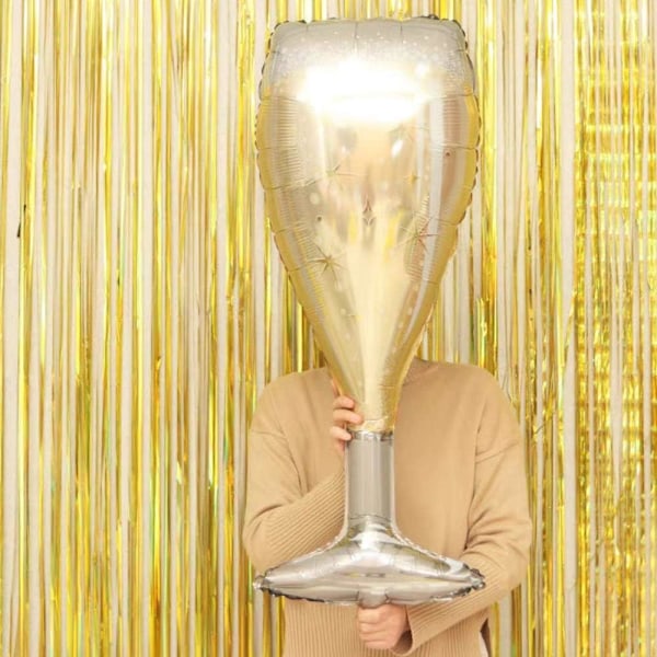 Champagne Glas Ballong Mylar Folieballonger Födelsedag Förlovning Möhippa Bröllop Duschar Bröllop Firande Jubileum Dekorationer 4 st