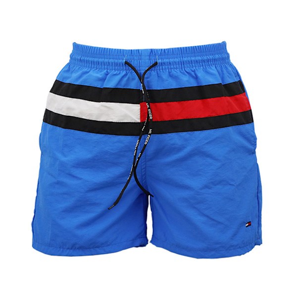 Badbyxor för män, snab torkande strandshorts med fickor och meshfoder, sommar fritids fitness shorts blue