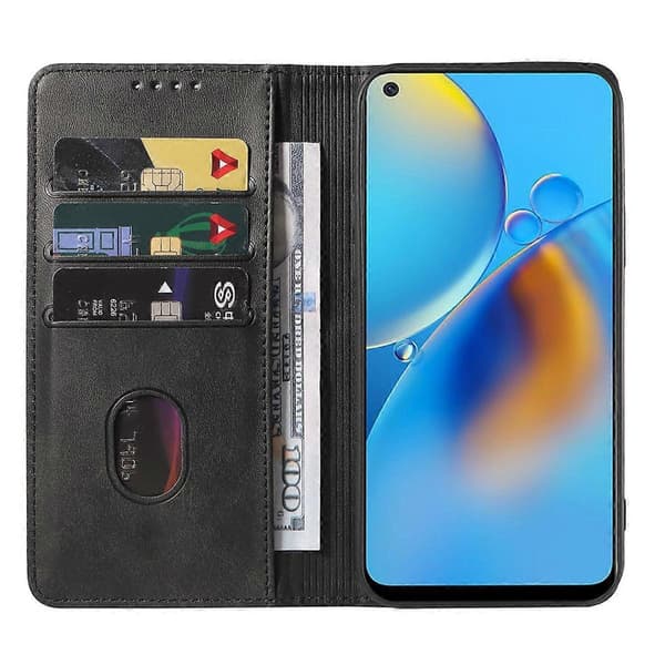 Magnetisk læder telefoncover til OPPO A74 4G Black