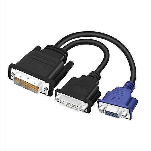 DVI-I til DVI-D VGA videokabelsplitter 1 inn 2 ut 0,5 5