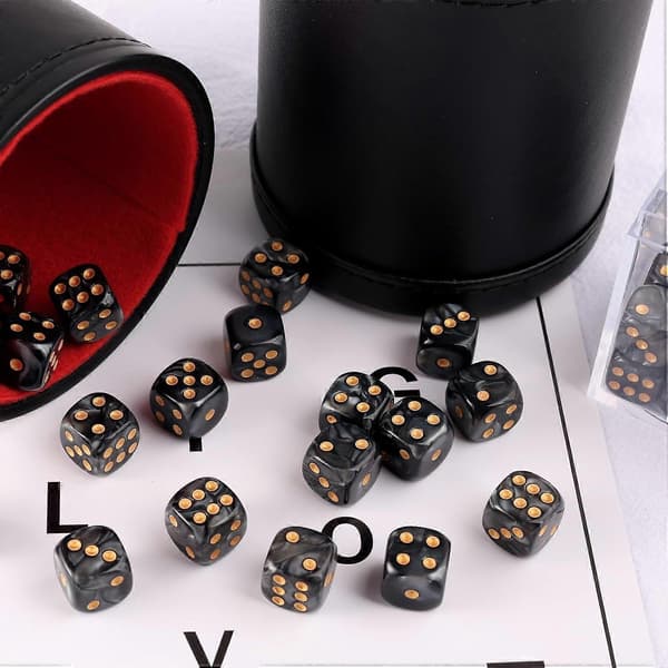 36 Stykker 12 mm 6-sidet Mini Terningesæt, Perlemønster D6 Spil Terningesæt, 6-sidet Standard Spil Terninger til Brætspil Terningespil Klasseværelsesundervisning Terninger Spil