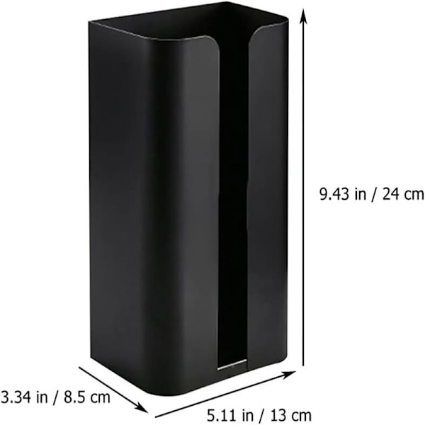 1 stk. magnetisk handskedispenservægmonteret sort handskedispenser bleiedispenser
