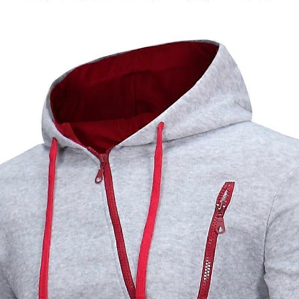 2023 Ny Höst & Vinter Herr Tracksuit Set Mode Tryckt Dragkedja Huva Sweatshirt + Sweatpants 2-Delar Set Jogging Casual Kläder Dark Grey 4XL