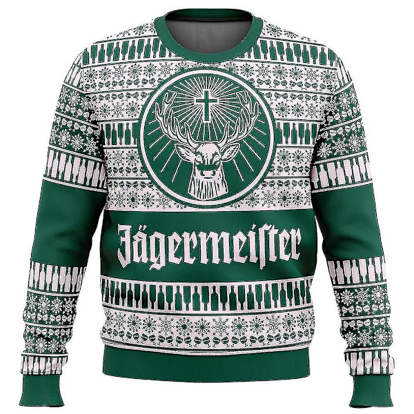 2024 Bebetter Jagermeister Ruma joulu neulepusero Miesten 3d collegepaita Topit syksyn ja talven vaatteet A 3 3XL
