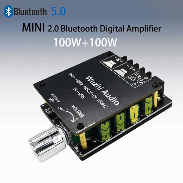 3x -1002l Mini Bluetooth 5.0 Dc 5-24v trådløs lyd digital effektforstærker Stereo Board 100wx2 black