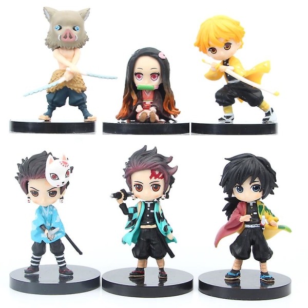 6kpl/ set Anime Demon Slayer Kimetsu No Yaiba Figuuri Q Posket Figuurilelut 6cm Second Generation