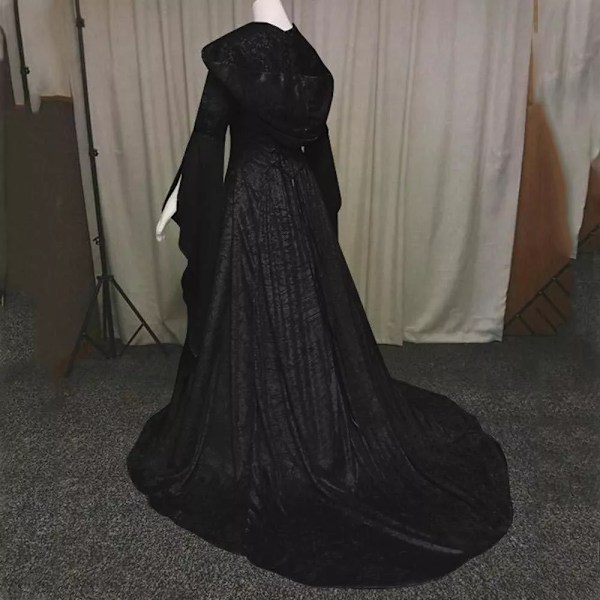Goottilainen Huppupuku Morsiuspuku Cosplay Halloween Negro M