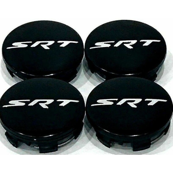 4 stk Srt hjulnav centerkapsler 2,5" til Dodage Challenger oplader sort og sølv