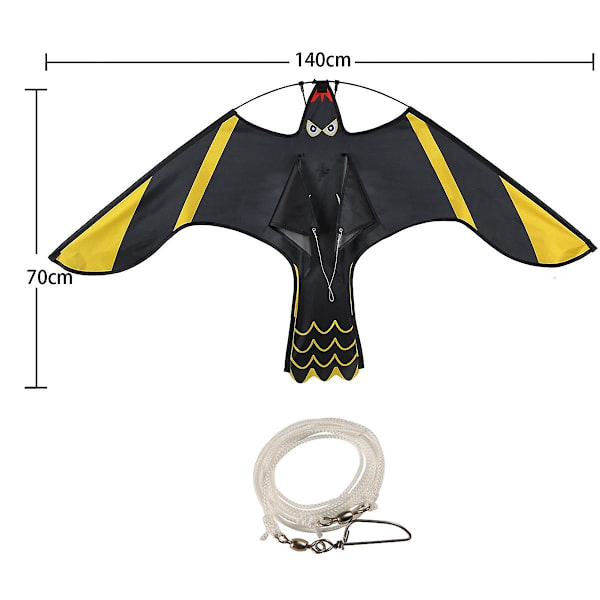 Bird Repeller Kite Simulation Eagle Flash Heijastava Repeller Tuulikyyhkynen karkotin takapihan nurmikon puutarhaan, 1,4 m As Shown