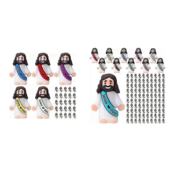 25/100 kpl Mini Jeesus-hahmoja Jeesus rakastaa sinua Jeesus-leluja Pieni Jeesus 100PCS