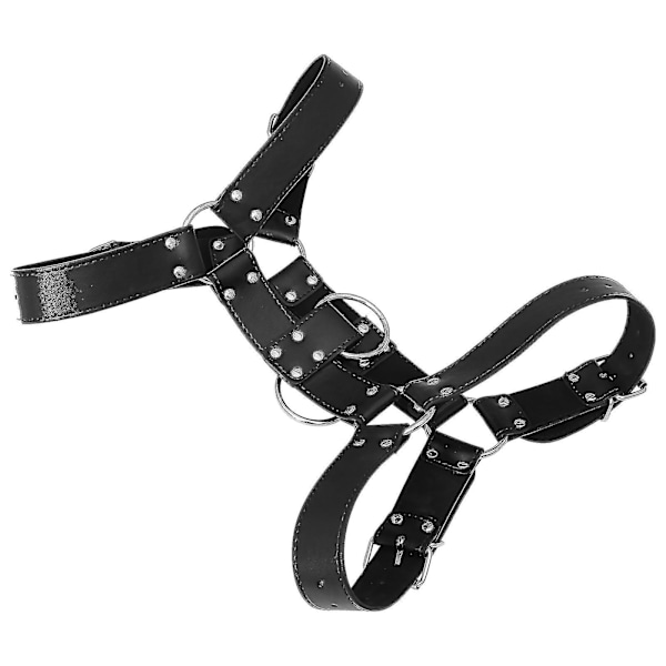 Men's Leather Restrain Chest Harness Adjustable Body Strap Flirting Costume