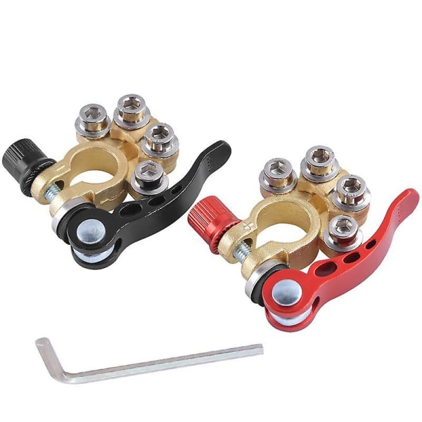 2 stk Bilbatteriterminalstik Clips Kabelstolpe Quick Release Clamp Auto Battery Disconnect Connector Fjernelse Clip Tool