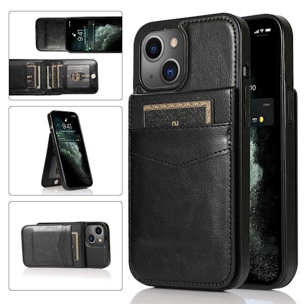 Plånboksfodral med Kortfack, Premium Läder Magnetlås Ställ Robust Skydd för iPhone 25 (röd)（PA） red iPhone14proMax