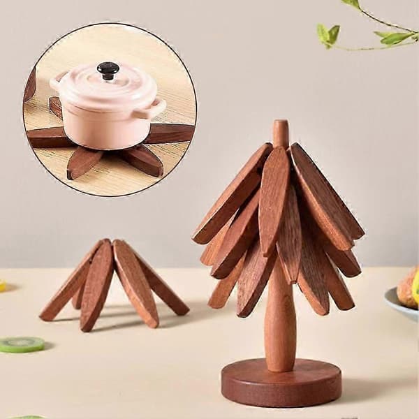 Treunderstell for varme retter Sammenleggbart treunderstell for varme retter Walnut A