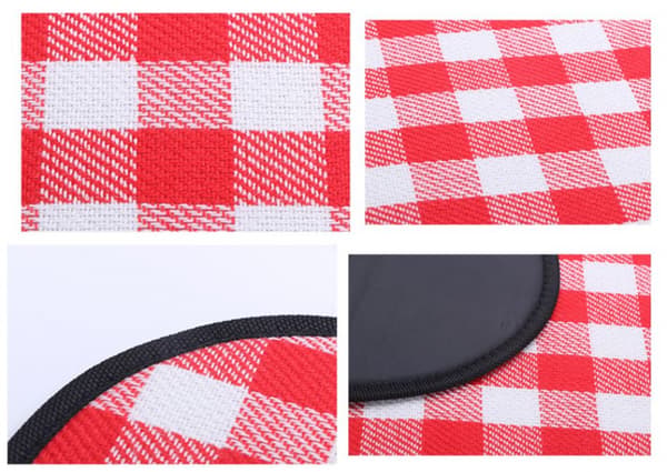 (Blå, 200cm) Läder Picknickfilt för Utomhusbruk, Campingfilt, Strandfilt, Färgglad Rutig Rektangulär Sl