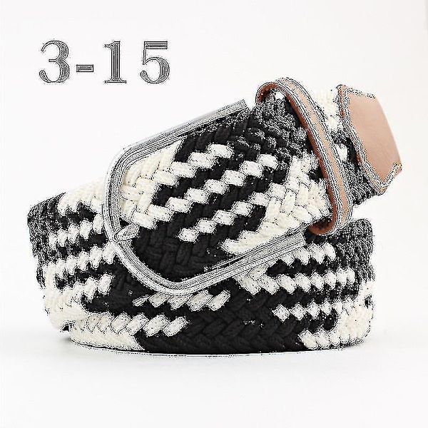 Herrebelter Bursdagsgave Midjebelteflett Klassisk spenne linning Justerbar blandet 3 farger Black White