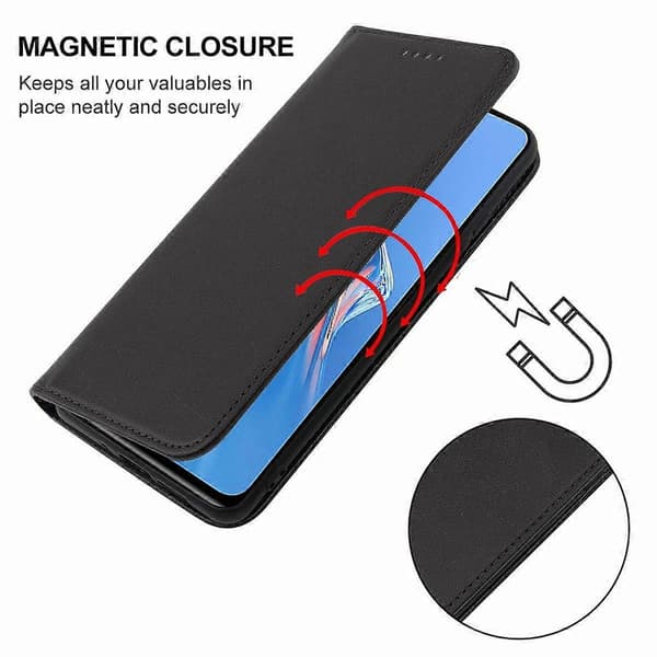 Magnetisk læder telefoncover til Xiaomi Redmi Note 11E Pro Black