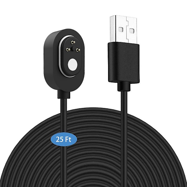 Väderbeständig Utomhusladdningskabel, 25 fot/7,6 m, För Arlo Ultra/ultra 2/pro 3/pro 4/go 2/pro 5s (svart)