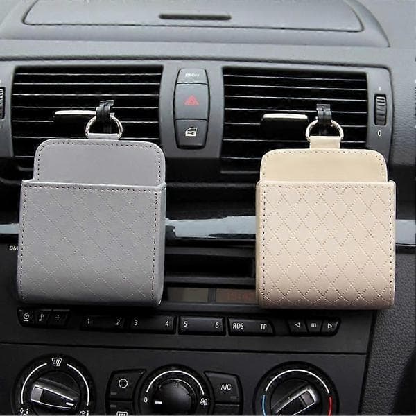 Universal læder luftventil organizer til bil, lastbil, SUV Black