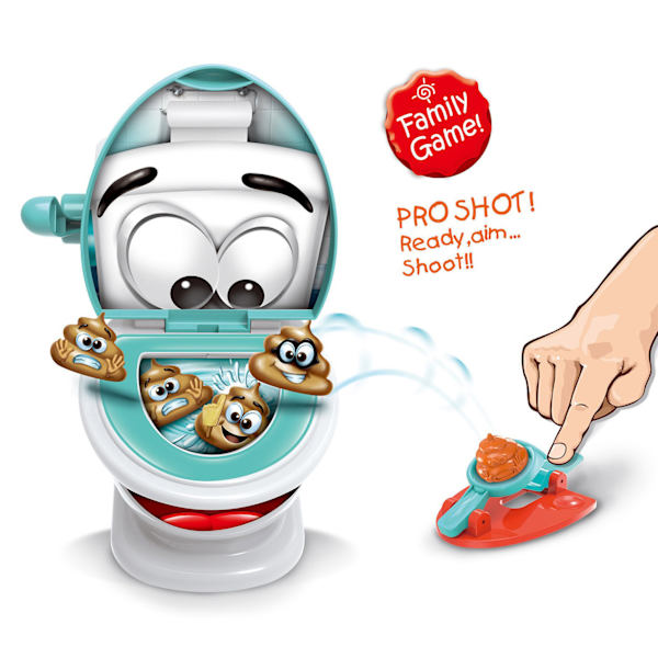 Punaiset tähdet Perhe Poop Shoot The Toilet Luova lelu 4-12-vuotiaille pojille ja tytöille, Sisältää 12 kakkaa, 2 kantorakettia ja tarran