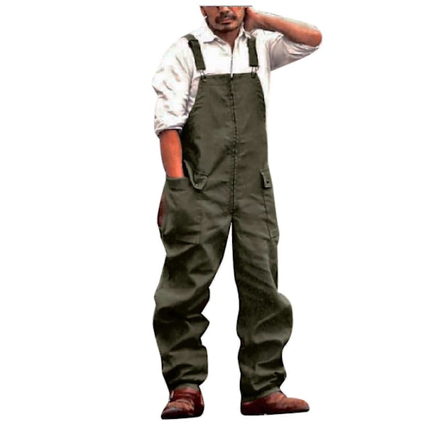 Männs Byxor Retro Männs Cargo Byxor Nya Lösa Och Stora Storlekar Avslappnade Överaller Gray XL
