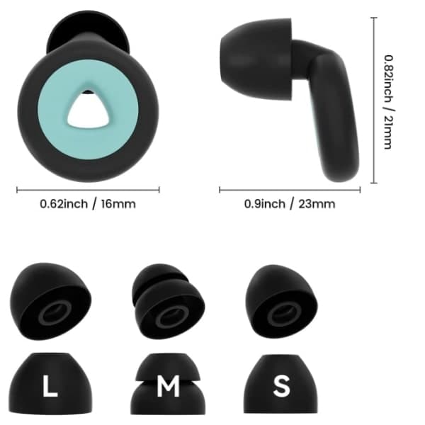 Ørepropper for søvn - 1 par ørepropper 27dB, gjenbrukbar silikon