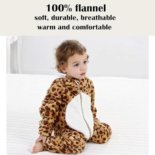 Halloween-vauvan asut, taaperoiden vaatteet, vauvan haalarit, poikien ja tyttöjen eläinasut, 2-36 kuukautta New leopard 70-80cm