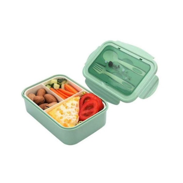 Lounaslaatikot - vuotamattomat Bento-laatikot lapsille ja aikuisille - lounaslaatikot, joissa on 3 lokeroa, ruokailuvälineet ja ruoka-astiat