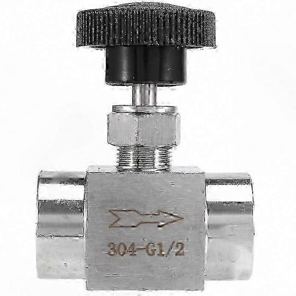 304 Nålventil i rustfritt stål 1/2\" BSP hunngjenge strømningsreguleringsventil HY-26 Silver