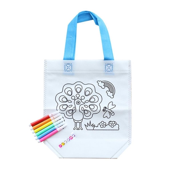 Gjenbrukbare Eco Coloring Animal Goodie Bags med malepenner Party Favors B