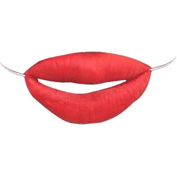 Halloween Korvmun Dekoration Ansikts Roliga Röda Läppar För Maskeradfest Tillbehör 2st
