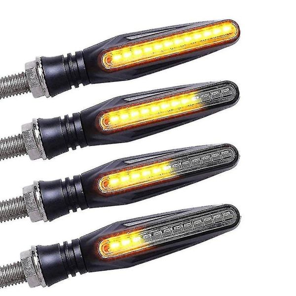 4 stk. Motorcykel 12 LED Blinklys Blinklys Lys Amber (ruipei)