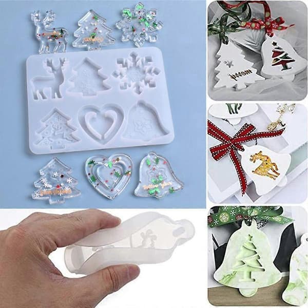 Julebordpynt DIY Juletre Snøfnugg Elg Silikonform Laging