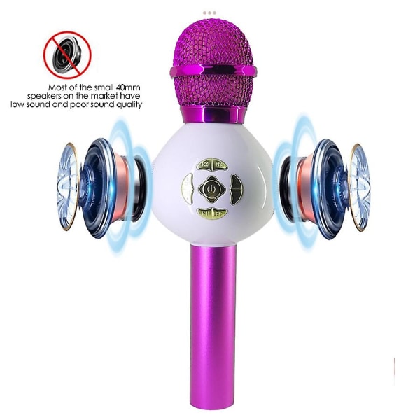 Trådløs mikrofon håndholdt mikrofon bærbar Bluetooth-festehøyttaler (svart) Black