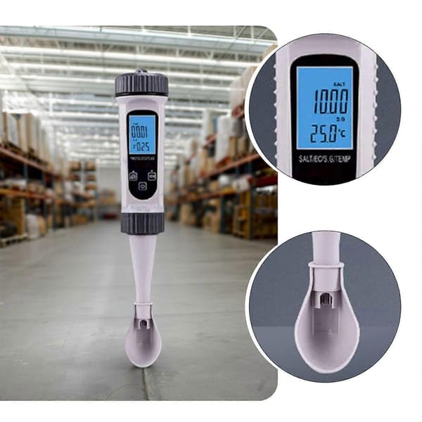 4 i 1 PH SALT/EC/S.G/Temp Meter Digital Vandkvalitetstester til Pool Akvarium