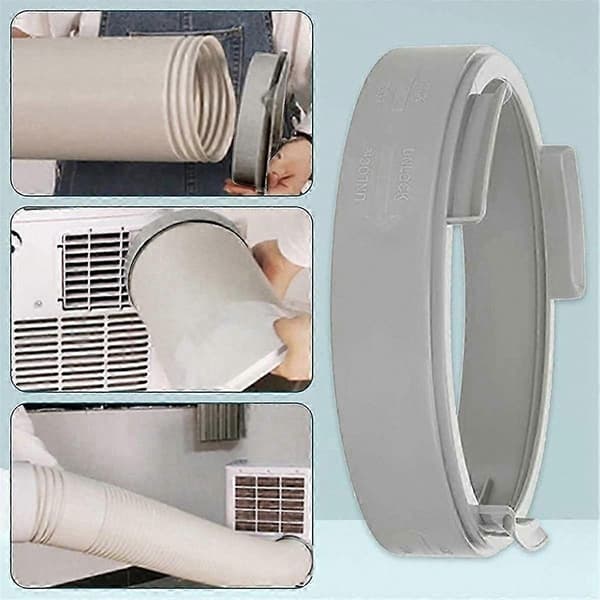 Tilbehørssæt til bærbar aircondition - Vinduesplade, adapterrør, udstødningsslangeforbindelse til nem installation White gray
