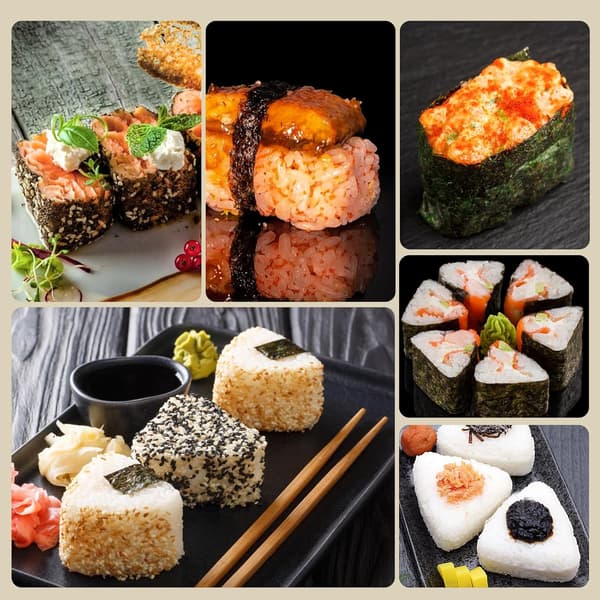Onigiri Form Set, 3-pack Risbollsform Stor Triangel Risform, Japanskt Sushi-kit för Lunch Bento