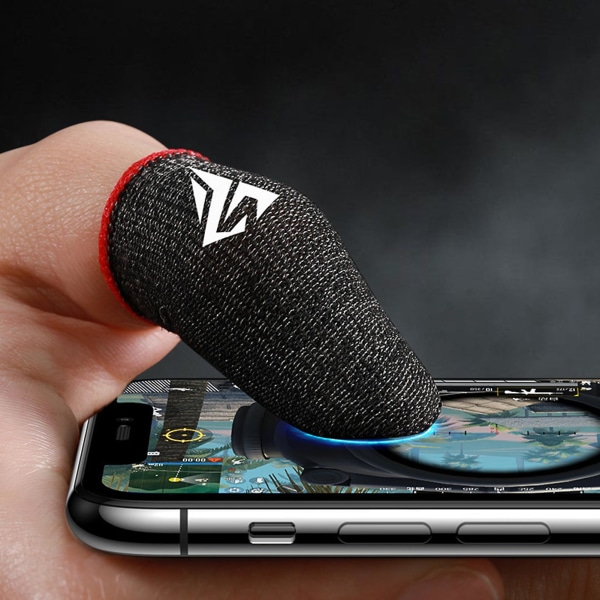 Gaming Finger Sleeves Anti-halk Svetttät Ultratunna Touch Screen Handskar Cover för mobilspel Red