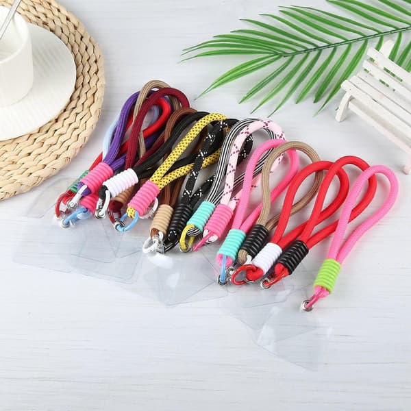 Silikone Nylon Reb Kort Lanyard Black White