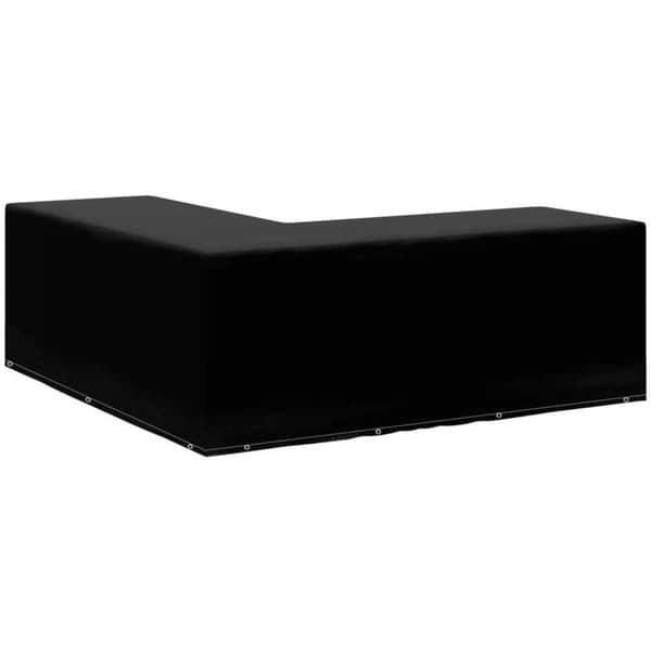 Trädgårdsmöbelöverdrag L-format 12 öljetter 250x90x90 cm vidaXL Black