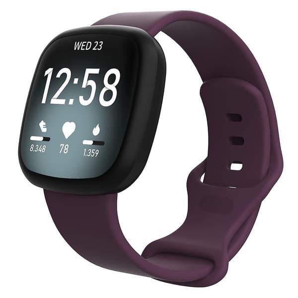 For Fitbit Versa 4/Sense 2 Smart Watch Silikonbånd Ensfarget Erstatningsarmbånd