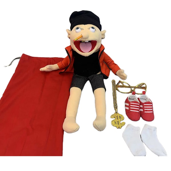 Jeffy Mjuk plysch Handdocka Jeffy Puppet Plyschleksak Spelserie Handdockor Plyschhatt Spelleksak, tecknad docka Plyschdocka Rolig och söt förälder C Zhu Chenglong