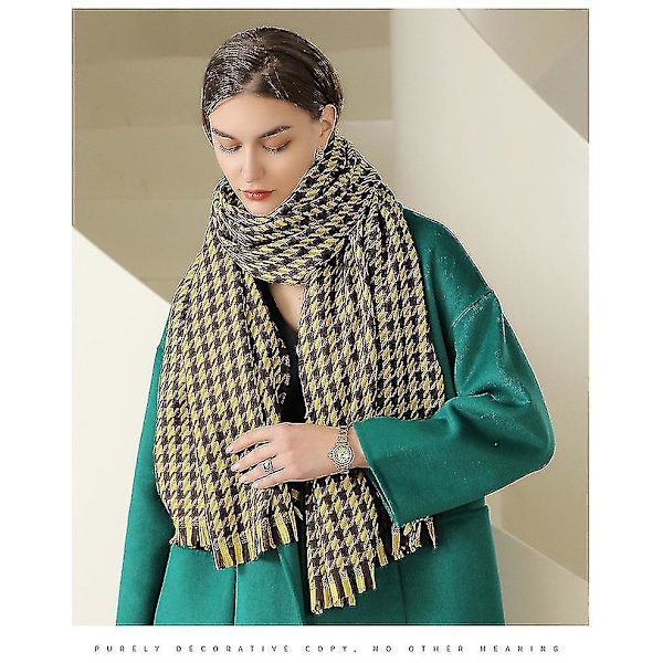 Dametørnet Cashmere Tartan Tørklæde Mode Varm Sjal Tørklæde