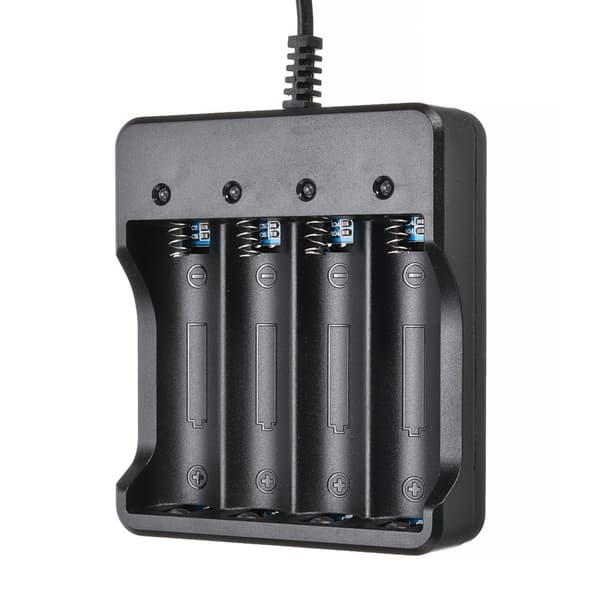 18650 Batterilader 4 pladser Oplader Lommelygte 4.2V Lithium Ba