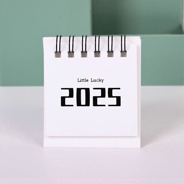 2025 Mini Bordkalender Utrykt Vindkalender Stempelkort Nedtellings Planlegger Skrivebord Små Ornamenter White