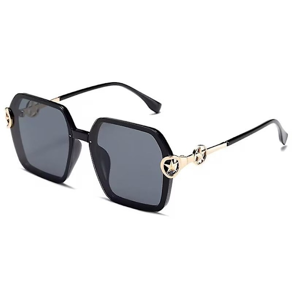 Muodin retro aurinkolasit UV-suojalla Ultralight Polygonal Frame Shades miehille ja naisille ajamiseen pyöräilyyn, musta